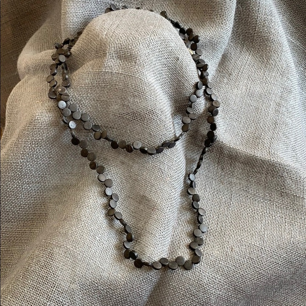 🌙 Long Black unusual layering necklace